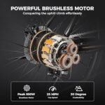 Jasion EBX Electric Bike for Adults, 26" Electric Mountain Bike, 850 W Peak Motor, 450 Wh Removable Battery Ebikes for Adults, Max 55 Miles 25 MPH Electric Bicycles, 21-Speed Front Suspension - Image 3