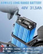 Electric Bike Adults, 100Miles & 48V 32AH Long Range Ebike Full Suspension Electric Bike 800W, 20’’ x 4.0’’ Fat Tire E Bike for Women Men, Class 2 Commuter Ebike & Dual Disc Brakes - Image 2