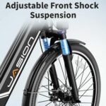 Jasion Roamer Electric Bike for Adults 1200W Peak Motor 528WH Removable Battery,up to 60miles 28MPH City Cruiser Ebike,26'' Commuter E Bike, 7-Speed Gears and Front Suspension Bicycles - Image 5