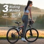 VARUN Electric Bike - Foldable Ebikes for Adults Peak 750W Motor，Folding Electric Bikes with 48V Removable Battery， Up to 20+ MPH & 50 Mile Range, 21-Speed Gears & Dual Hydraulic Suspension - Image 5