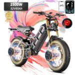 RomeoⅡ 2500W Electric Bike for Adults 40 Mph, 60Ah Long Range Ebike 120+Miles, 20 * 5.0 Fat Tire Electric Mountain Bike Upgrad Air Fork 4-Piston Brake App Control Ebike UL2849