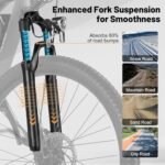 Race Electric Bike for Adults Ebike,Peak 750W Brushless Motor,Removable Battery,Commuting Electric Mountain Bike,Up to 22MPH 7-Speed Electric Bicycle with Fork Suspension,27GF - Image 5