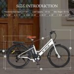 Electric Bike for Adults, 26 inch Step Thru Electric Bicycle with 36V Removable Battery and 7-Speed Gears, 500W Brushless Motor Cityrun Ebike Electric Street Bike - Image 6