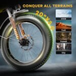 EK4 Max Electric Bike, 20.8 Ah Super Battery Ebike, Peak 1160W Premium Power Motor E Bike, Up to 30MPH and 100 Miles, 7-Speed 20" Fat Tire All Terrain Electric Bike for Adults - Image 5