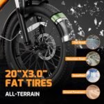 A2 Folding Electric Bike, 20'' Fat Tire Electric Bike with 750W Motor, 48V Removable Battery, 28MPH Max Speed, 45 Mile Range, Step-Through Frame and 7-Speed,2PCS - Image 5