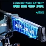 Electric Bike 40AH Fold Ebike - 48V 30MPH 1000W Electric Bicycle Mountain E Bike with 2 * 20AH Battery, 140 Miles Long Range 26 * 4 inch Fat Tire e Bike for Adult Electric - Image 2