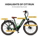 Heybike Cityrun Electric Bike, 1000W Motor Peak City Cruiser Ebike, 48V 15Ah(720Wh) Battery, 60 Miles, Step-Thru Electric Bicycle with APP Control, 3H Fast Charging, Commuter Electric Bike for Adults - Image 5