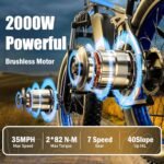 Ebikes Dual Motor, Electric Bike for Adults, 2000w Fat Tire Ebike 35mph Dual Motor Electric Bike with Removable 48v, All Terrain Ebikes for Adults, Full Suspension 26" Awd E Bike 22.4ah Battery - Image 2