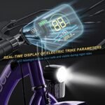 NAIZEA Electric Tricycle Adult Electric Bicycles, 350W 36V Electric Trike, 24" 26" 3 Wheel Electric Bike Ebike E Bicycle with Removable Battery, Motorized Trike with Basket for Women Men - Image 4