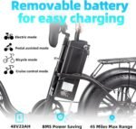 Folding Electric Bike 20'' Fat Tire Ebike for Adult, 2000W 32MPH Electric Bicycle with 48V 23AH 1104WH Removable Battery 7 Speed City Bike - Image 3