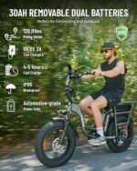 Breeze 1500W Peak Electric Bike for Adults, 120Miles 30AH Dual Batteries Long Range Ebike, All Terrain for Mountain, Snow, Beach, Step Through Fat Tires Electric Bike, 2 Seater (US Warehouse) - Image 2