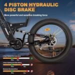 FREESKY WARRIOR PRO Peak 2800w Dual Motor Electric Bike for Adults with APP Control, 38+mph 48V 25Ah SAMSUNG Cells Battery Electirc Mountain Bike, Full Suspension Fat Tire E Bike, Off-road E Bicycle - Image 4