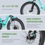 Electric Bike for Adults, Folding Electric Bike Electric Trike, 20'' Fat Tire Electric Tricycle, 500W 48V Electric Bikes, Motorized Tricycle Adult Electric Three Wheels Bicycle - Image 5