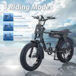 750W Moped Style Electric Bike for Adults, 20 * 4.0" Fat Tire & 624WH Removable Battery - Electric Dirt Bike, Up to 28MPH, 7 Speed Gear All-Terrain Ebike for Off-Road, Mountain, Snow (US Warehouse) - Image 6
