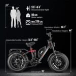 eAhora Luna&Terra Electric Bike for Adults 1500W 2000W Peak 20"×4.0" Fat Tire Electric Bicycle Max Speed 33mph 7 Speed 15A/20A Ebike Full Suspension Dual Motor - Image 3