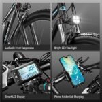 29” Electric Bike for Adults 48V 17.5AH 840WH Battery, 750W Peak 1000W 34MPH Electric Mountain Bike, 70 Miles Ebike 21-Speed Gears, IP7 Waterproof Electric Bicycle E Bike for Commuter - Image 5