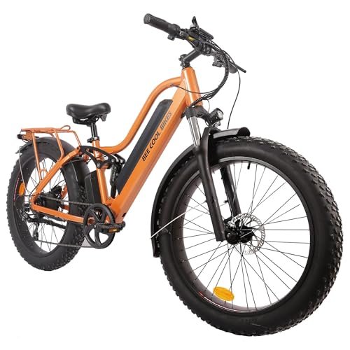 Version 1.0.0 BEE Cool Explorer Long Range Full Suspension Electric Bike for Adults, 750W Mountain eBike, 80MI Range, 48V 21Ah Battery 26"x4" Fat Tire, 350LBS Payload, 28MPH, 7 Speed from Bikes - Image 1