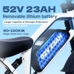 Electric Bike for Adults,1000W,52V 23Ah Removable Battery,32MPH,Range 75 Miles,26-inch Fat Tire Electric Bike Off-Road Snow Beach Electric Mountain Bike,Dual Suspension - Image 3