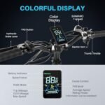 Titan 32Ah Battery 100 Miles Long Range 750W Folding Electric Bike for Adults Cruise Control Dual Shock Absorber 7-Speed Color Display Commuter Bike with 2 Seat Class 2 Electronic Horn - Image 4