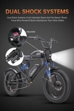 MEELOD Electric Bike for Adults 1200W Peak Power Brushless Motor Dual 48V 30AH Removable Battery Ebike,32MPH Mountain Ebike,48V LED Headlight,Color LCD Display,Dual Shock Absorber - Image 6