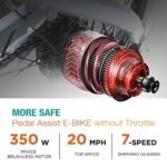 SDU Young Electric Hybrid Cruiser Bike, Up to 90 Miles Long Rang, True Comfort 350W Pedal Assist Beach City Commuter 27.5" E-Bike for Adults - Image 4