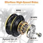 HH HILAND Electric Bike for Adults with 500W Motor, 26 Inch Men Women Commuter EBikes, 20MPH Electric Bicycle, Front Suspension, Step Through, White - Image 2