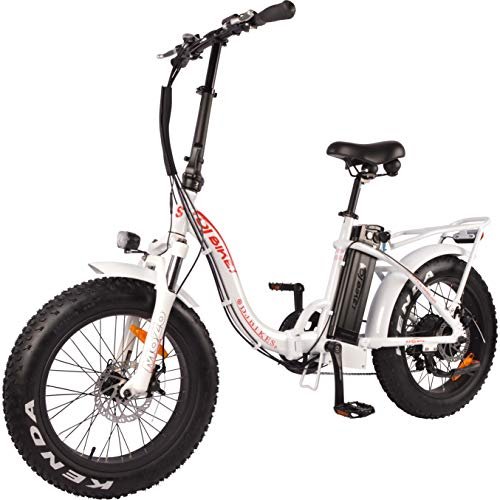 Version 1.0.0 DJ Folding Bike Step Thru 750W 48V 13Ah Power Electric Bicycle, Pearl White, LED Bike Light, Suspension Fork and Shimano Gear - Image 1