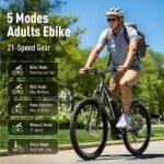 29” Electric Bike for Adults 48V 17.5AH 840WH Battery, 750W Peak 1000W 34MPH Electric Mountain Bike, 70 Miles Ebike 21-Speed Gears, IP7 Waterproof Electric Bicycle E Bike for Commuter - Image 4