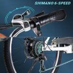 Electric Bike for Adults, 26'' 500W Peak Ebike with 7-Speed and Front Suspension, 20MPH, 350W Motor with Removable 48V/10Ah Battery, City Commuter Ebike with Wide Child Rear Seat Cushion - Image 5