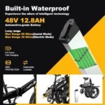 Folding Electric Bike for Adults, 750W Motor(1000W Peak),30MPH, 60Mile,48V 12.8AH/15AH/20AH Battery,20" Fat Tire Foldable Electric Bicycle,Commuter Beach Snow E-Bikes,7-Speed… - Image 3