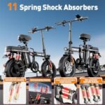 Z1 Electric Bike for Adults, Tomofree City Commuter Electric Bike 50 Miles, E Bikes for Adults Electric 1000w Motor, 3-Speed Electric Bicycles Enjoy Off-Road Riding with Rearview Mirror, LCD Display - Image 4