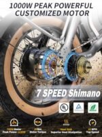 Folding Electric Bike for Adults 1200W Peak Motor, 48V 29AH Battery 100 Miles Range, 28MPH 20" Fat Tire Ebikes for Adults with APP, Full Suspension, Hydraulic Brake, UL 2849 Certified - Image 2