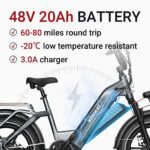 Himiway Big Dog 20X4'' Fat Tire Step-Thru Electric Bike Cargo Ebike 1000W Peak Motor, 80Miles Range 48V 20A Removable Battery, 7-Speed Hydraulic Brake, 400lbs Payload - Image 3