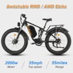 Electric Bike for Adults, NexusRider 2000W Dual Motor 35 MPH 48V 22.4Ah 7 Speed 26" Fat Tire MTB, Switchable RWD/AWD Ebike, Hydraulic Brakes, Full Suspension - Image 2