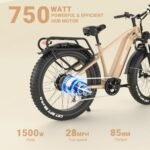 ESKUTE E Bikes for Adults Electric 750W (1500W Peak) Power, Spark X Electric Bicycles 48V 20AH Battery 26 Fat Tire Electric Bike 28Mph 70 Miles Range 7 Speed Hydraulic Disc Brakes - Image 3