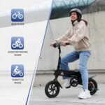TST Electric Bike for Adults, 12" Folding Electric Bicycle, Max Speed 16MPH Mini Bike, 450W Peak Motor, Max 15 Miles Range, Ebike with Disc Brakes, Pedal-Assist, UL2849 Certification - Image 3