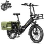 Jasion EB7 ST 2.0 Electric Bike for Adults, 850W Power Motor 55 Miles 28MPH Top Speed Folding Ebike, 48V 10AH Built-in Battery Dual Suspension, 20" Fat Tire Electric Bicycles, Step-Thru Design