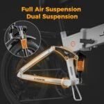 Jasion X-Hunter Electric Bike for Adults,1400W Peak Motor 30MPH Max Speed 48V 13AH Removable Battery, Full Suspension System Design,20''*4.0 Fat Tire Foldable Ebike,7-Speed Bicycles.White+White - Image 4