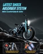 HEDONIC Juliet [2024 Newest] Electric Bike for Adults 1000W 48V 60Ah 100+Miles Long Range E-Bike 20" Fat Tire Full Suspension Electric Bicycle with Smart Display - Image 4