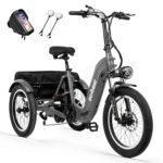 Triker Electric Bike, Peak 750W Brushless Motor Folding Trike Ebike, 720Wh Removable Battery, Step-Thru 3 Wheel Electric Bicycle, Up to 65 Miles, 20X3.0 Tire Tricycle for Adults