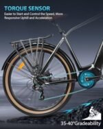 Electric Bike for Adults 1000W Peak 150N.M Mid-Drive with Torque Sensor, 27.5" Dual Suspension Ebikes for Adults, 672Wh Removable Battery up to 50 Miles, 7-Speed Step-Over City Ebike - Image 3