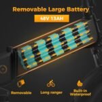 Jasion X-Hunter Electric Bike for Adults,1400W Peak Motor 30MPH Max Speed,48V 13AH Removable Battery, Full Suspension System Design,20''*4.0 Fat Tire Foldable Ebike 7-Speed Bicycles - Image 4