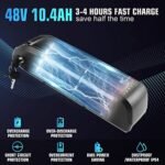 ANCHEER Electric Bike 27.5''/ 26'' Electric Mountain Bike 500W 48V Removable Battery, 20MPH Electric Bike for Adults Commuter Cruiser with 50 Miles Range, Suspension Fork - Image 3