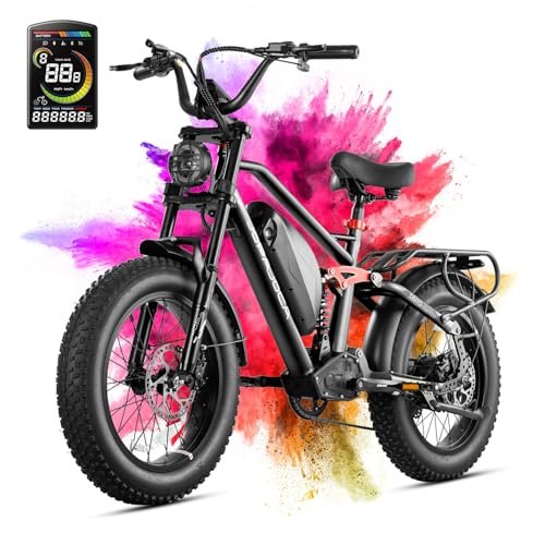 Version 1.0.0 eAhora Terra Peak 1500W Electric Bike for Adults, 30+MPH 48V15A Battery, 20"*4.0 Fat Tire Mountain Electric Bicycle,7 Speed Dual Hydraulic Brakes Full Suspension All-Terrain Electric Bike - Image 1