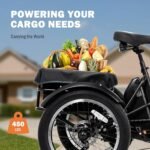 Triker Electric Bike, Peak 750W Brushless Motor Folding Trike Ebike, 720Wh Removable Battery, Step-Thru 3 Wheel Electric Bicycle, Up to 65 Miles, 20X3.0 Tire Tricycle for Adults - Image 5