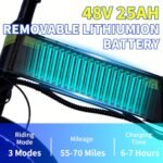 DEEPOWER H20pro Electric Bike, 1000W/2000W 20" Fat Tire Folding Electric Bicycle, 48V 20Ah Removable High Capacity Battery, 7-Speed, Dual Shock Absorbers, Mountain EBike for Adults with USB Port - Image 2