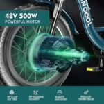 MOONCOOL Electric Tricycle for Adults, 20" x 4" Fat Tire Electric Trike, 48V 500W Motorized Electric Bicycle Bikes, 3 Wheels 7 Speed Ebike with Removable Battery, Aluminum Frame & Large Basket - Image 3