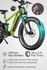 Cyrusher Ranger 26Inch Electric Bike, 52V 20Ah 1040Wh 56Miles EBike, Air Suspension, Hydraulic Disc Brakes, 4Inch Fat Tires - Image 3