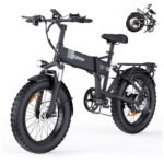 YVY Adult Electric Bike - Folding - 1000/2000W Brushless Motor - 48V 15/23Ah Removable Battery, Range 50-75 Mile, Max Speed 30/35MPH, 20"x4.0" Fat Tire, 7 Speeds, Hydraulic Suspension, Disc Brakes