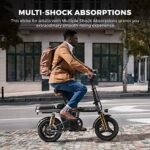 ENGWE Folding Electric Bike for Adults Teens, 14" Fat Tire City Commuter Ebike, Mini Electric Bicycle with 350W (Peak 600W) Motor 48V 10AH Removable Battery Max 20MPH 37Miles - Image 7